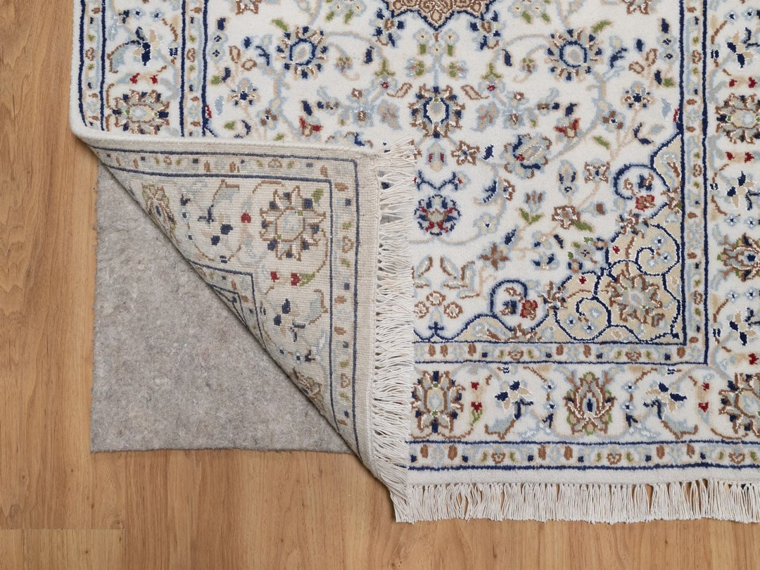 2'9" x 20'2" New Hand Knotted Ivory Wool & Silk Runner Oriental Rug - MOA10292590