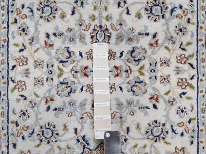 2'9" x 20'2" New Hand Knotted Ivory Wool & Silk Runner Oriental Rug - MOA10292590