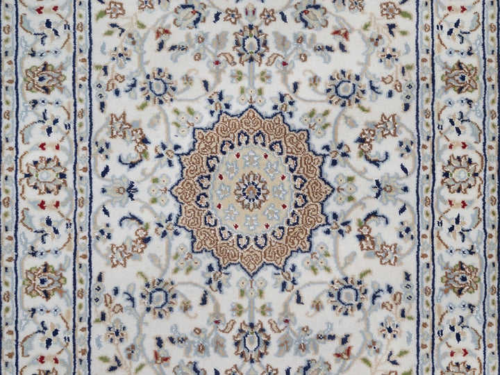 2'9" x 20'2" New Hand Knotted Ivory Wool & Silk Runner Oriental Rug - MOA10292590