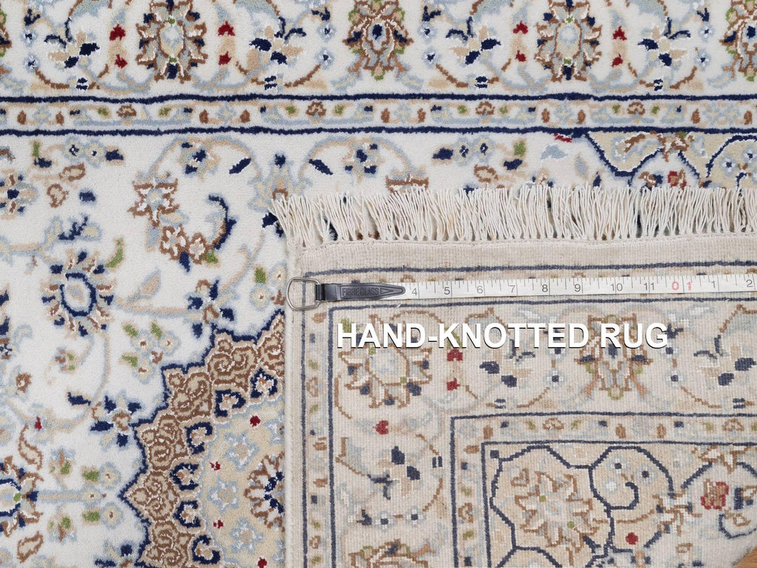 2'9" x 20'2" New Hand Knotted Ivory Wool & Silk Runner Oriental Rug - MOA10292590