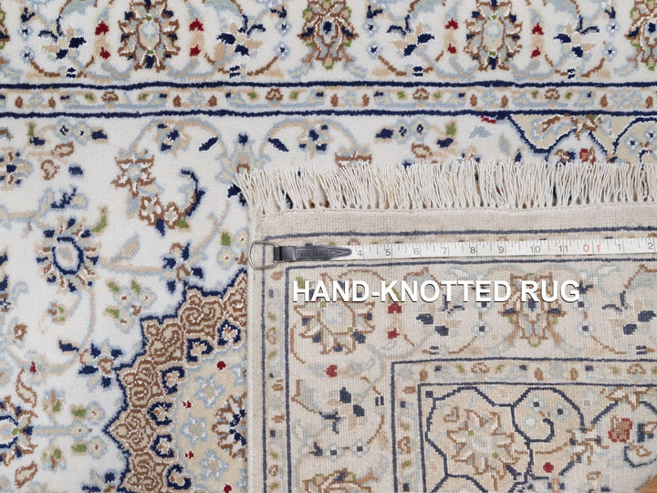 2'9" x 20'2" New Hand Knotted Ivory Wool & Silk Runner Oriental Rug - MOA10292590