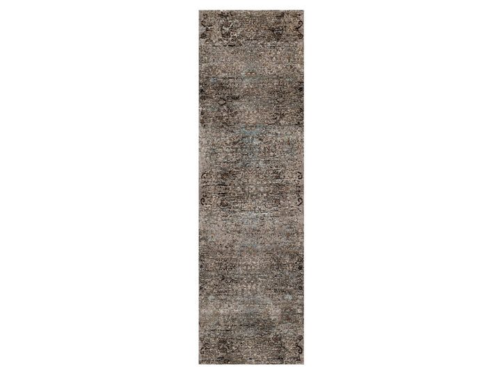2'5" x 8'4" New Hand Knotted Brown Wool & Silk Runner Oriental Rug - MOA10292591