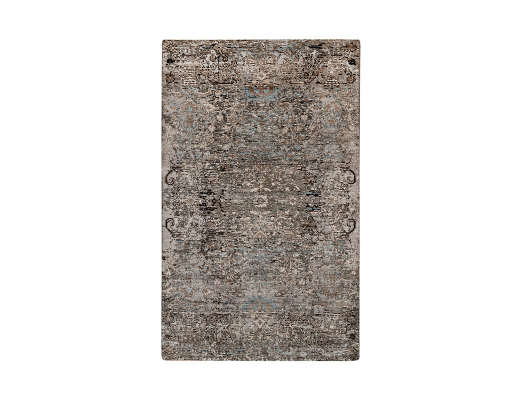 3'0" x 5'0" New Hand Knotted Brown Wool & Silk Rectangle Oriental Rug - MOA10292592