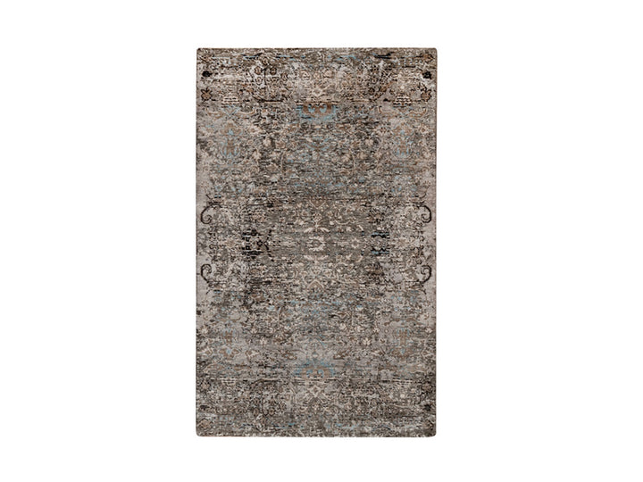 3'0" x 5'0" New Hand Knotted Brown Wool & Silk Rectangle Oriental Rug - MOA10292592