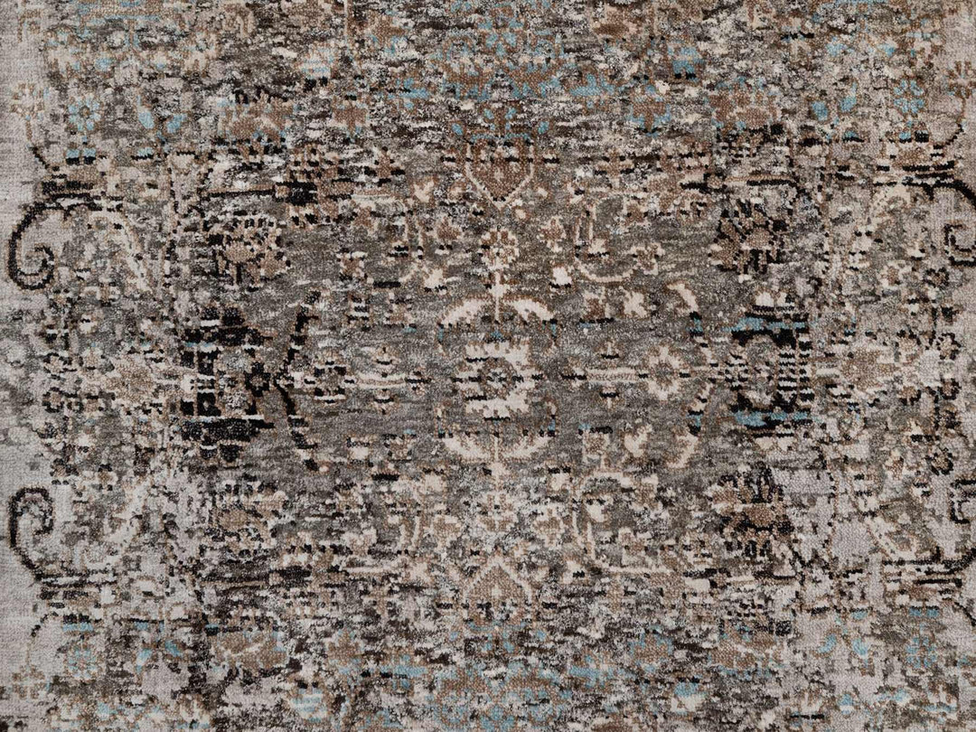 3'0" x 5'0" New Hand Knotted Brown Wool & Silk Rectangle Oriental Rug - MOA10292592