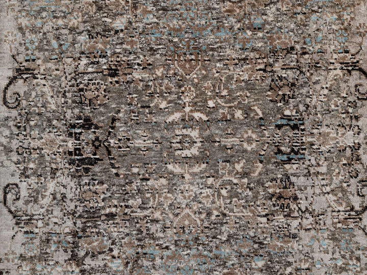 3'0" x 5'0" New Hand Knotted Brown Wool & Silk Rectangle Oriental Rug - MOA10292592
