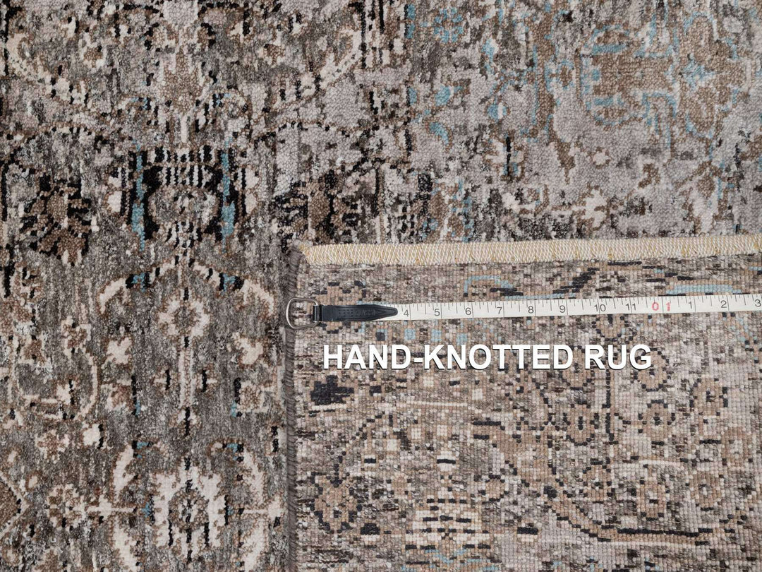 3'0" x 5'0" New Hand Knotted Brown Wool & Silk Rectangle Oriental Rug - MOA10292592