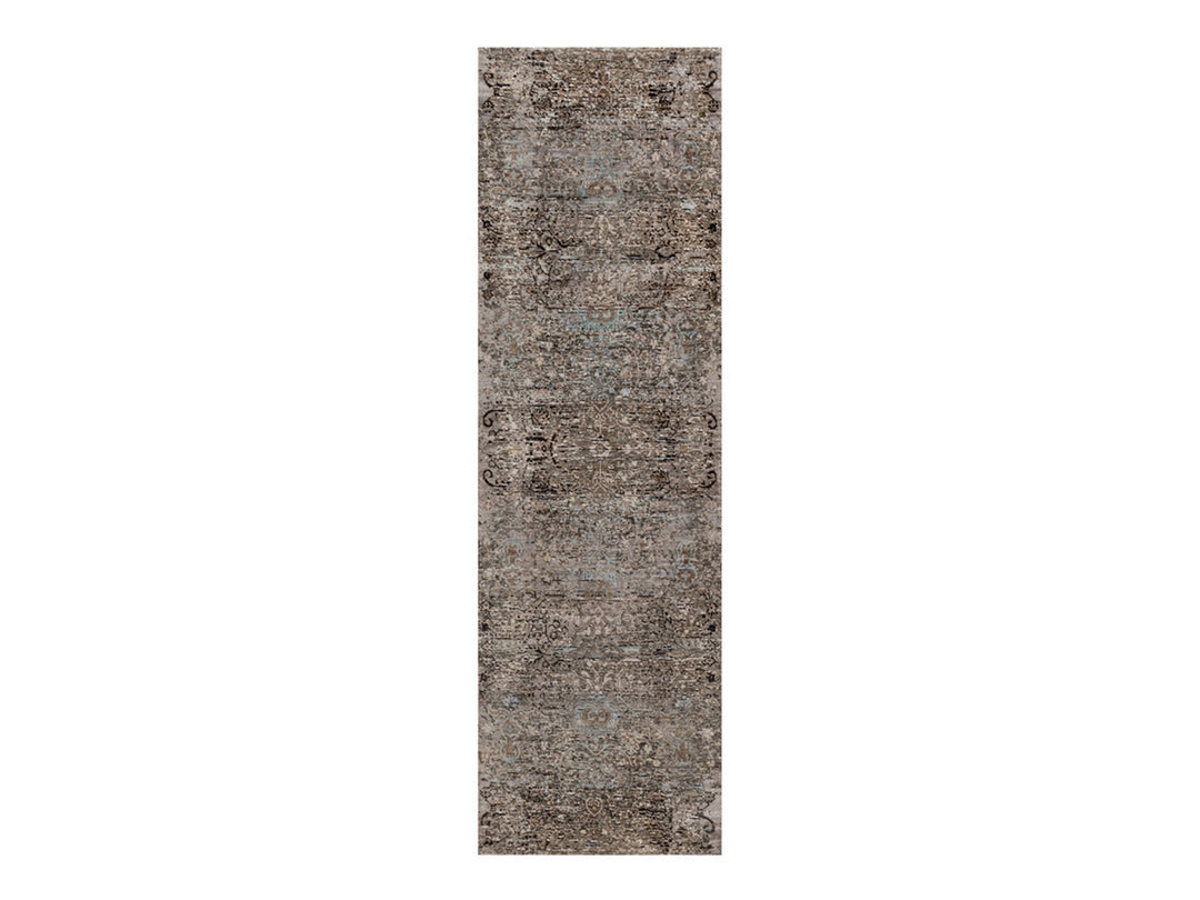 2'6" x 8'4" New Hand Knotted Brown Wool & Silk Runner Oriental Rug - MOA10292593