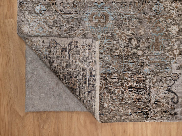 2'6" x 8'4" New Hand Knotted Brown Wool & Silk Runner Oriental Rug - MOA10292593