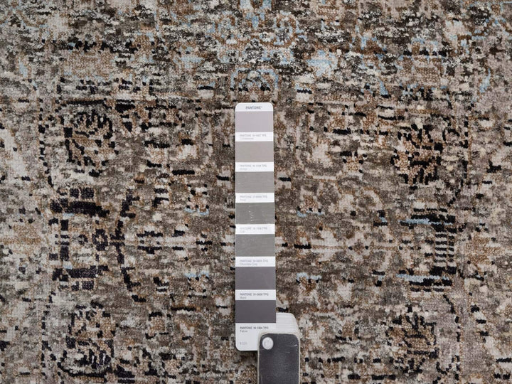 2'6" x 8'4" New Hand Knotted Brown Wool & Silk Runner Oriental Rug - MOA10292593
