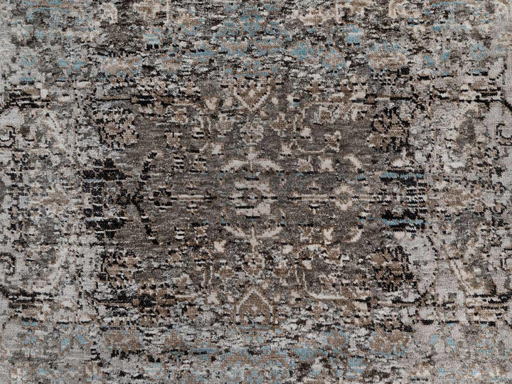 3'0" x 5'0" New Hand Knotted Brown Wool & Silk Rectangle Oriental Rug - MOA10292594