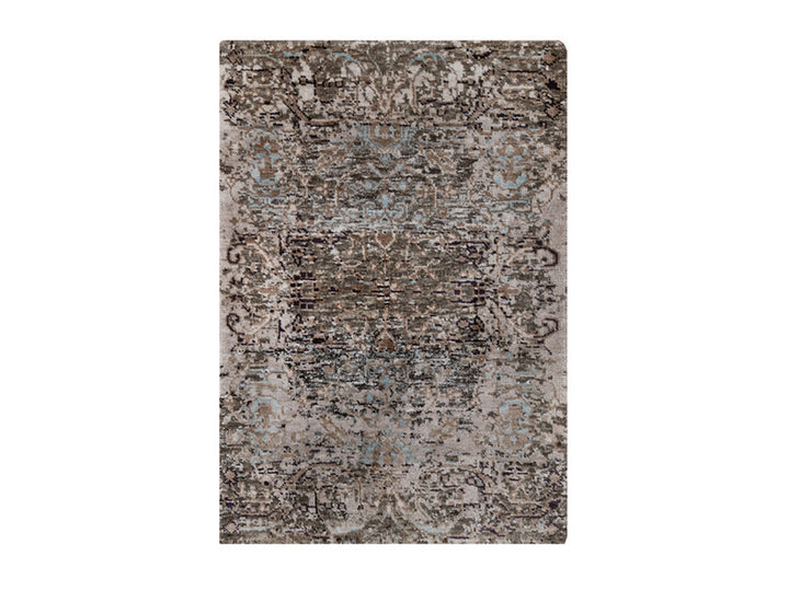2'1" x 3'0" New Hand Knotted Brown Wool & Silk Rectangle Oriental Rug - MOA10292595