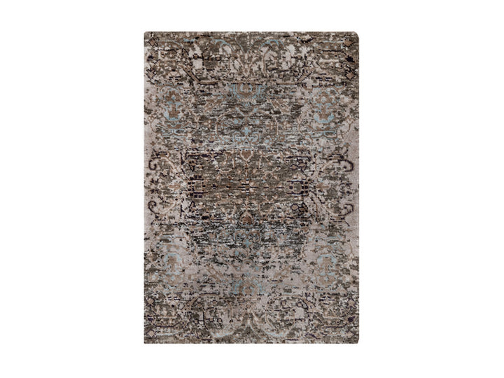 2'0" x 3'0" New Hand Knotted Brown Wool & Silk Rectangle Oriental Rug - MOA10292596