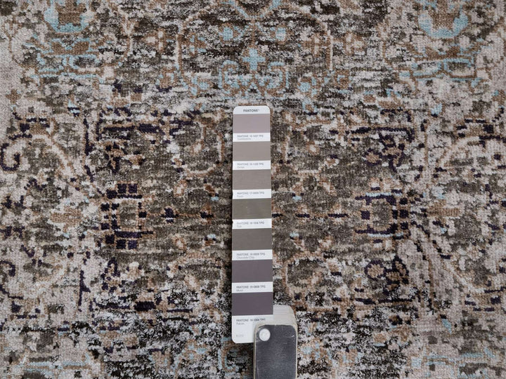 2'0" x 3'0" New Hand Knotted Brown Wool & Silk Rectangle Oriental Rug - MOA10292596