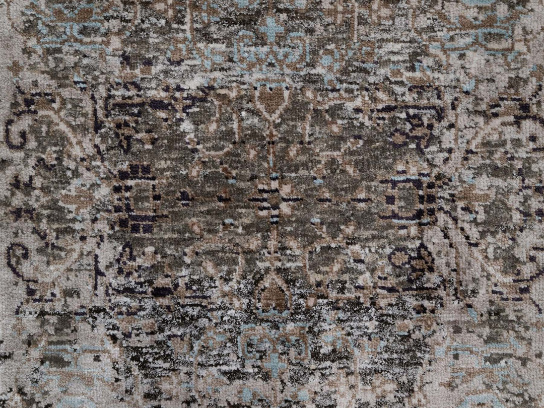 2'0" x 3'0" New Hand Knotted Brown Wool & Silk Rectangle Oriental Rug - MOA10292596