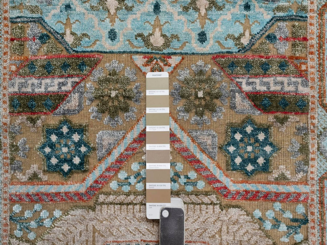 2'7" x 8'1" New Hand Knotted Brown Wool & Silk Runner Oriental Rug - MOA10292597