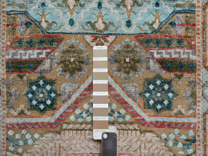 2'7" x 8'1" New Hand Knotted Brown Wool & Silk Runner Oriental Rug - MOA10292597