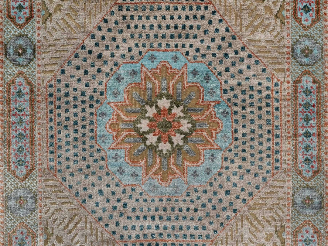 2'7" x 8'1" New Hand Knotted Brown Wool & Silk Runner Oriental Rug - MOA10292597