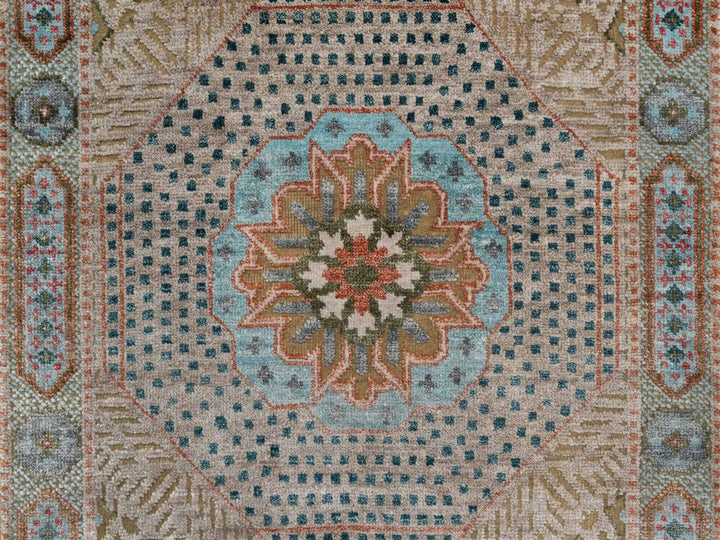 2'7" x 8'1" New Hand Knotted Brown Wool & Silk Runner Oriental Rug - MOA10292597