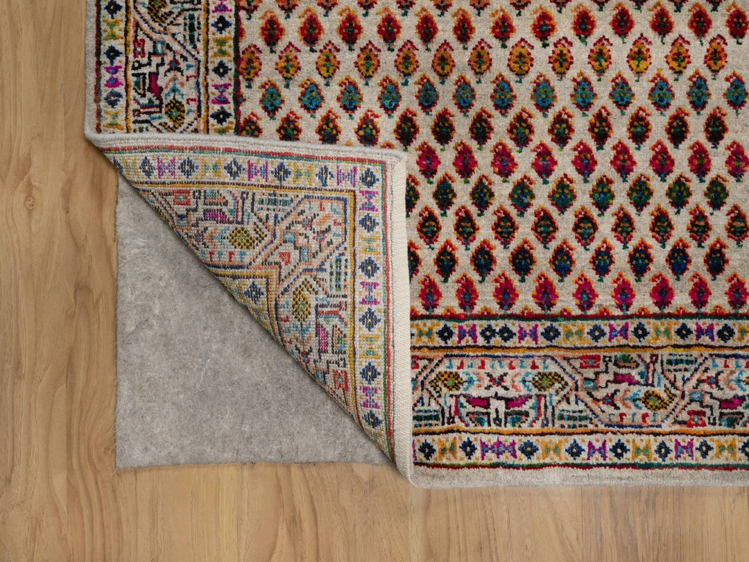 3'0" x 5'0" New Hand Knotted Beige Wool & Silk Rectangle Oriental Rug - MOA10292599