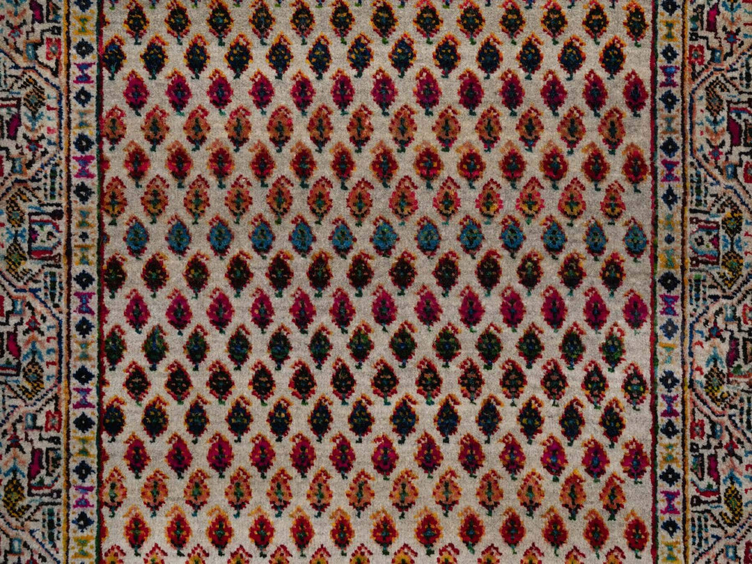 3'0" x 5'0" New Hand Knotted Beige Wool & Silk Rectangle Oriental Rug - MOA10292599