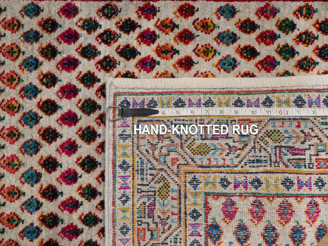 3'0" x 5'0" New Hand Knotted Beige Wool & Silk Rectangle Oriental Rug - MOA10292599