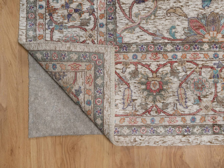 8'0" x 10'1" New Hand Knotted Ivory Silk Rectangle Oriental Rug - MOA10292602
