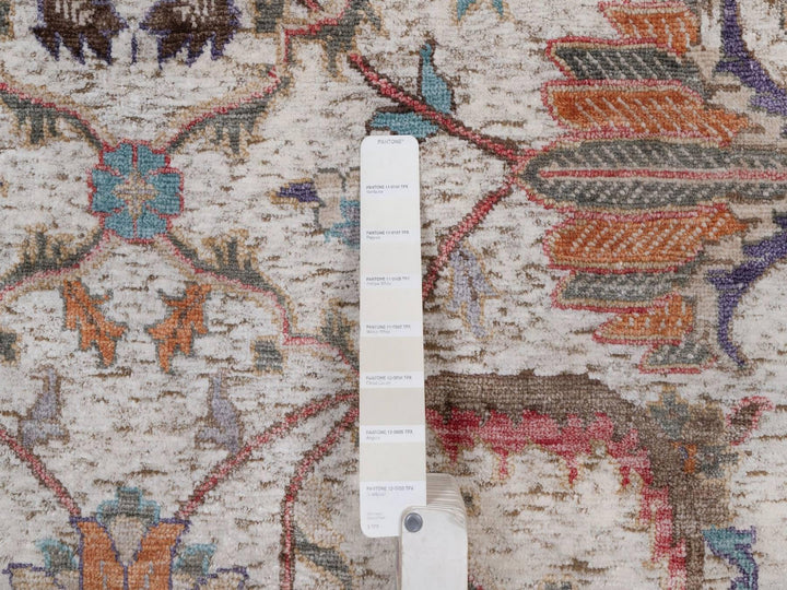 8'0" x 10'1" New Hand Knotted Ivory Silk Rectangle Oriental Rug - MOA10292602