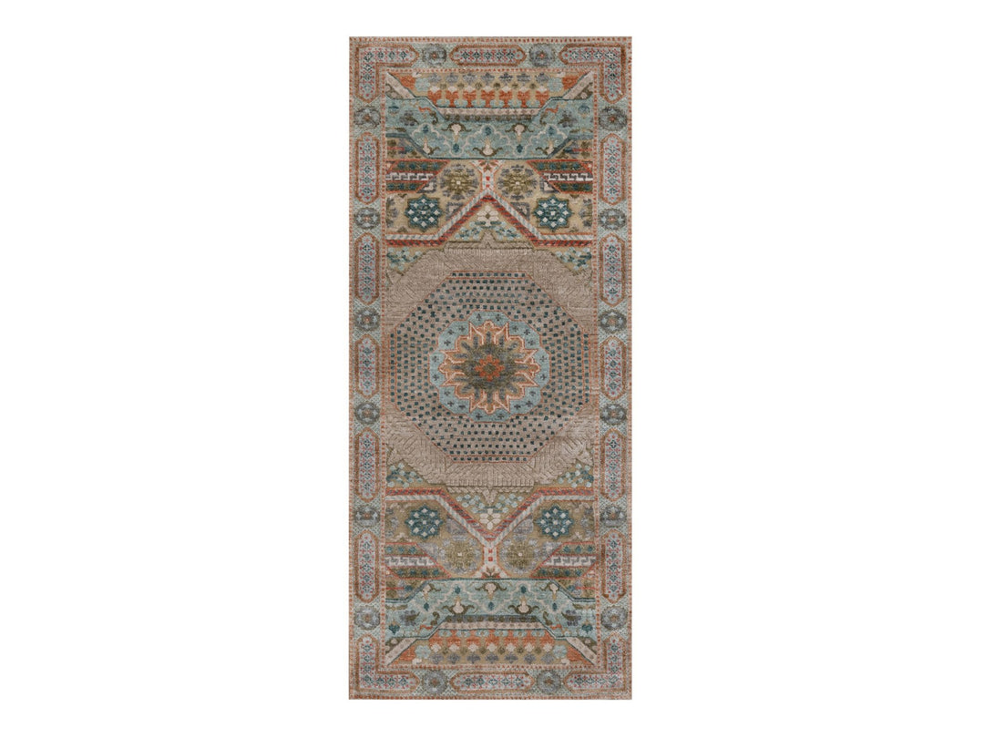 2'6" x 6'0" New Hand Knotted Brown Wool & Silk Runner Oriental Rug - MOA10292608