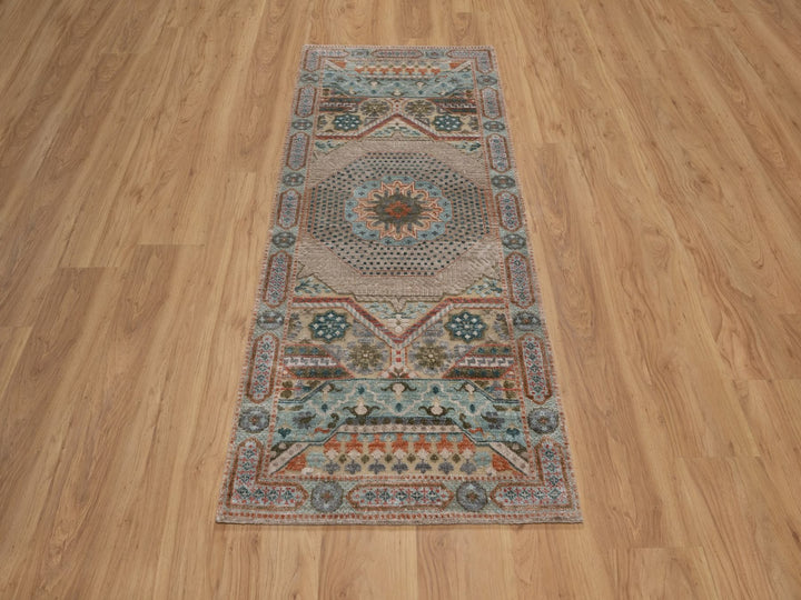 2'6" x 6'0" New Hand Knotted Brown Wool & Silk Runner Oriental Rug - MOA10292608