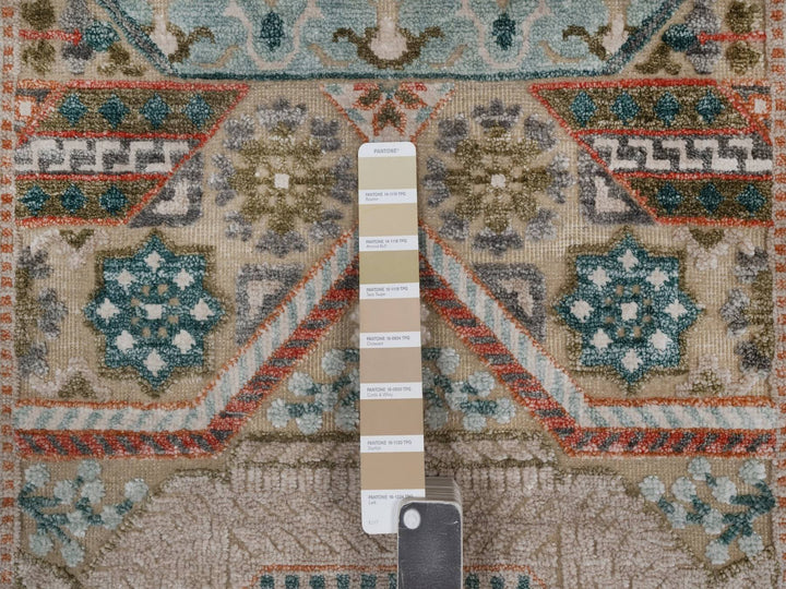 2'6" x 6'0" New Hand Knotted Brown Wool & Silk Runner Oriental Rug - MOA10292608