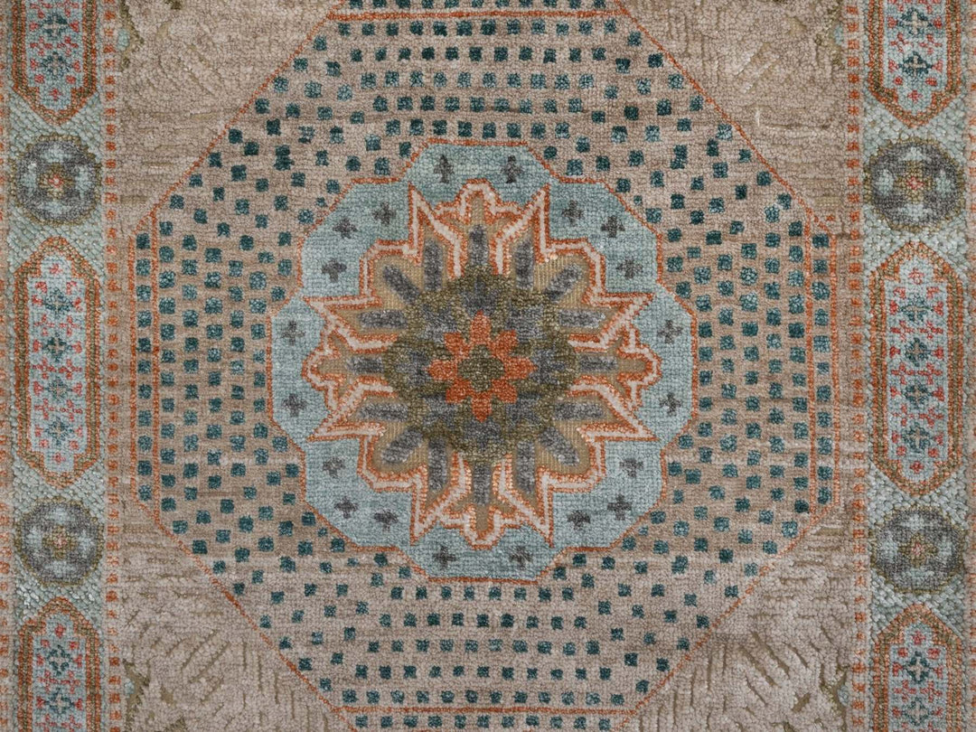 2'6" x 6'0" New Hand Knotted Brown Wool & Silk Runner Oriental Rug - MOA10292608