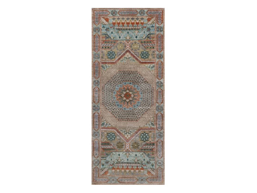 2'5" x 6'0" New Hand Knotted Brown Wool & Silk Runner Oriental Rug - MOA10292609