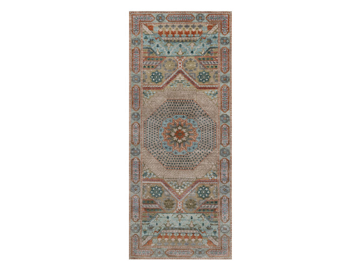 2'5" x 6'0" New Hand Knotted Brown Wool & Silk Runner Oriental Rug - MOA10292609