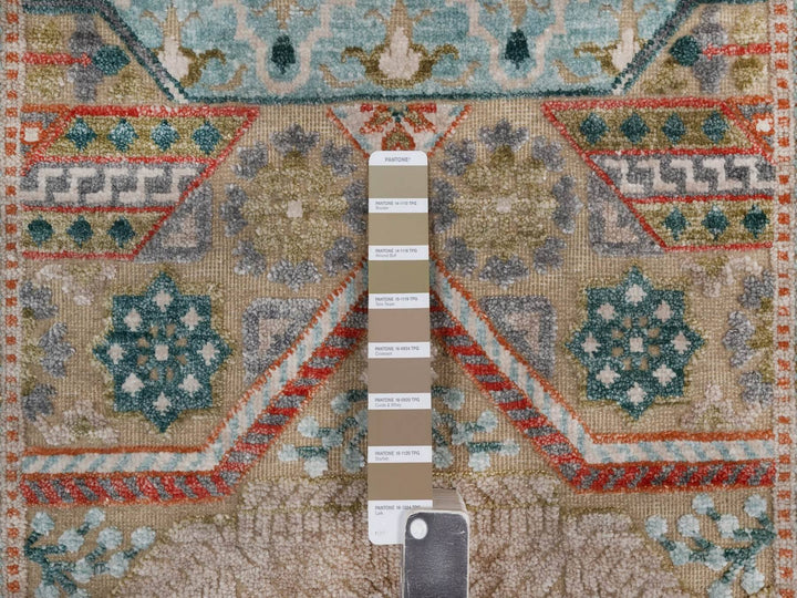 2'5" x 6'0" New Hand Knotted Brown Wool & Silk Runner Oriental Rug - MOA10292609