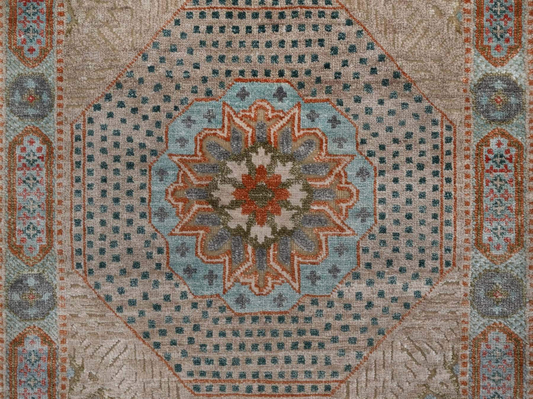 2'5" x 6'0" New Hand Knotted Brown Wool & Silk Runner Oriental Rug - MOA10292609
