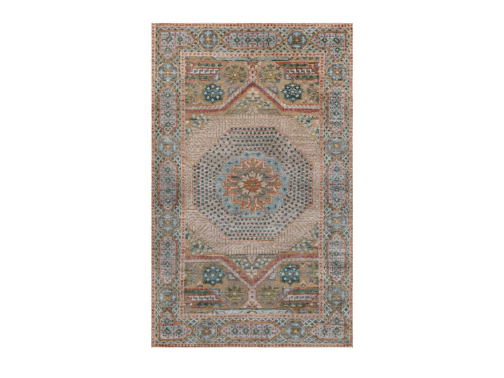 3'2" x 5'1" New Hand Knotted Brown Wool & Silk Rectangle Oriental Rug - MOA10292610