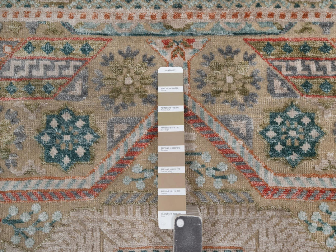 3'2" x 5'1" New Hand Knotted Brown Wool & Silk Rectangle Oriental Rug - MOA10292610