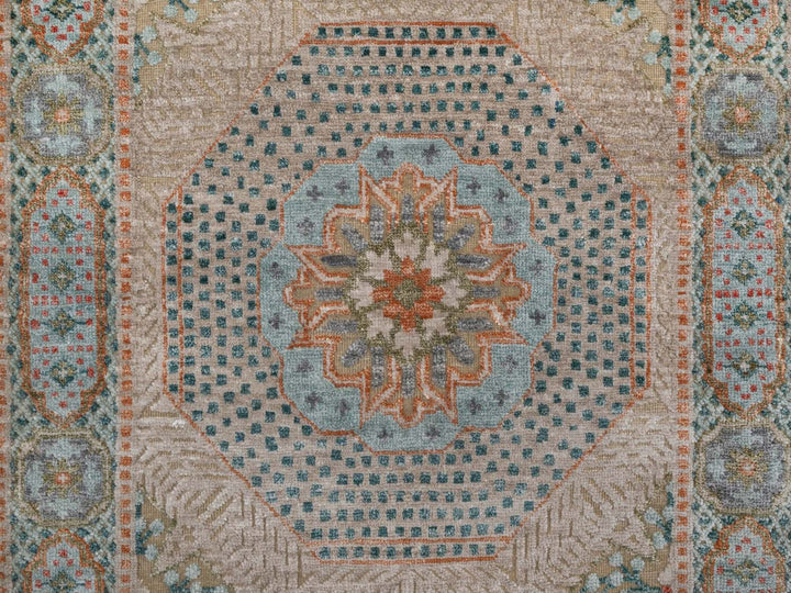 3'2" x 5'1" New Hand Knotted Brown Wool & Silk Rectangle Oriental Rug - MOA10292610