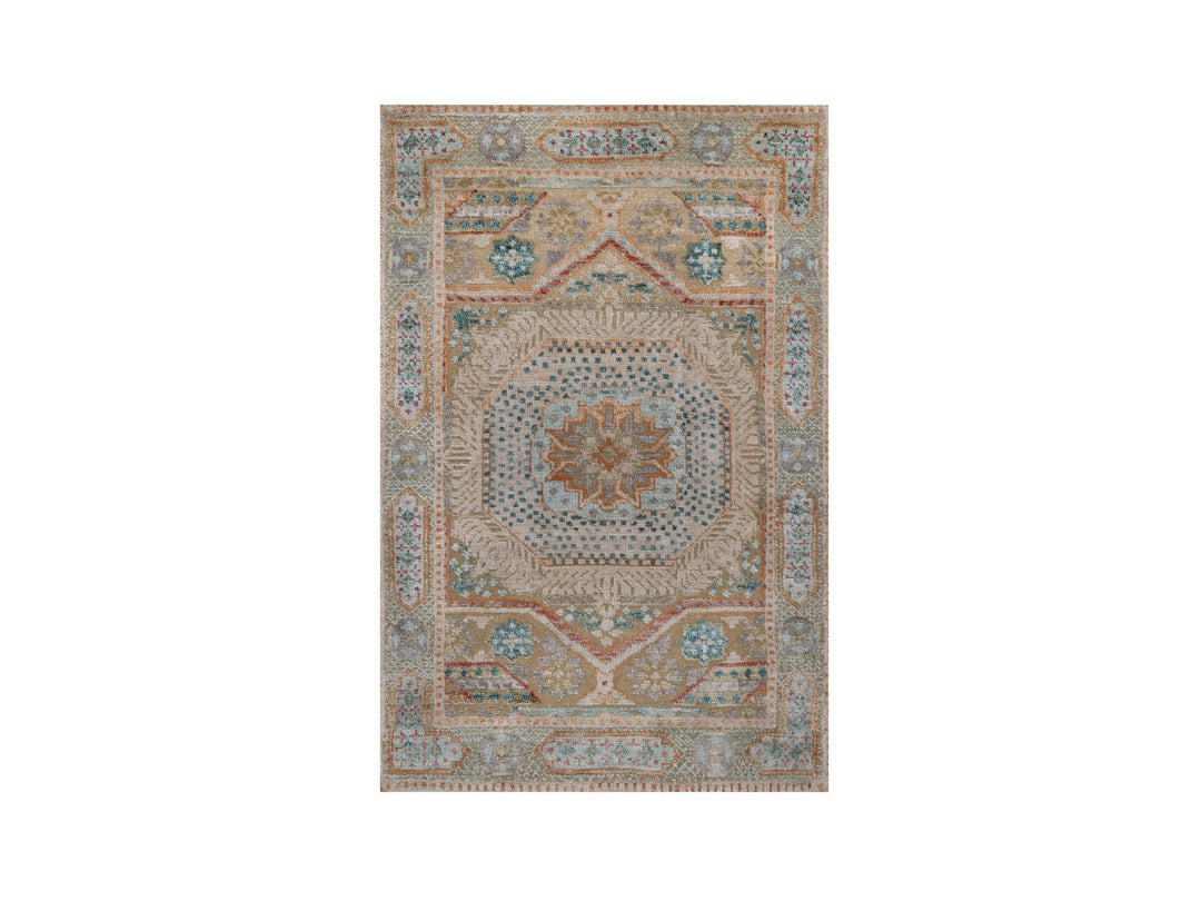2'0" x 3'0" New Hand Knotted Brown Wool & Silk Rectangle Oriental Rug - MOA10292611