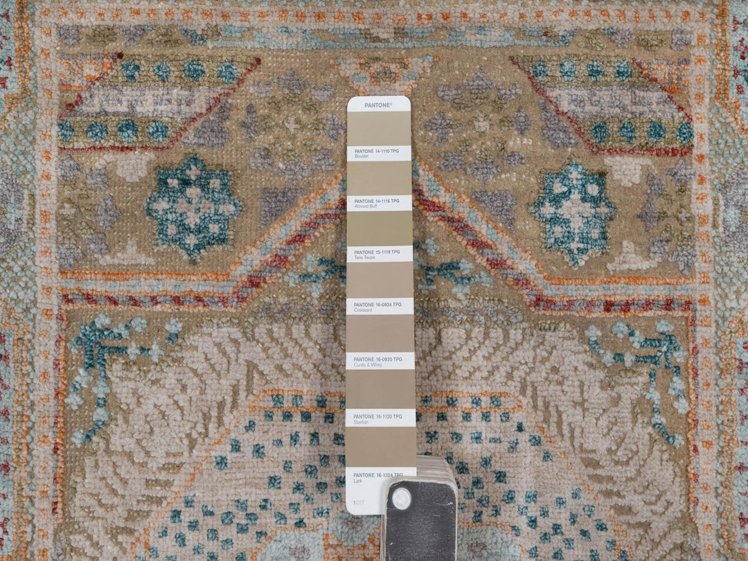 2'0" x 3'0" New Hand Knotted Brown Wool & Silk Rectangle Oriental Rug - MOA10292611