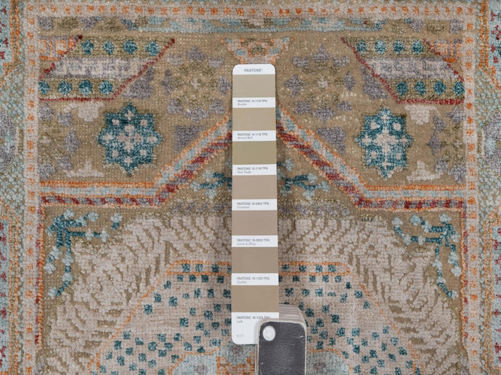 2'0" x 3'0" New Hand Knotted Brown Wool & Silk Rectangle Oriental Rug - MOA10292611