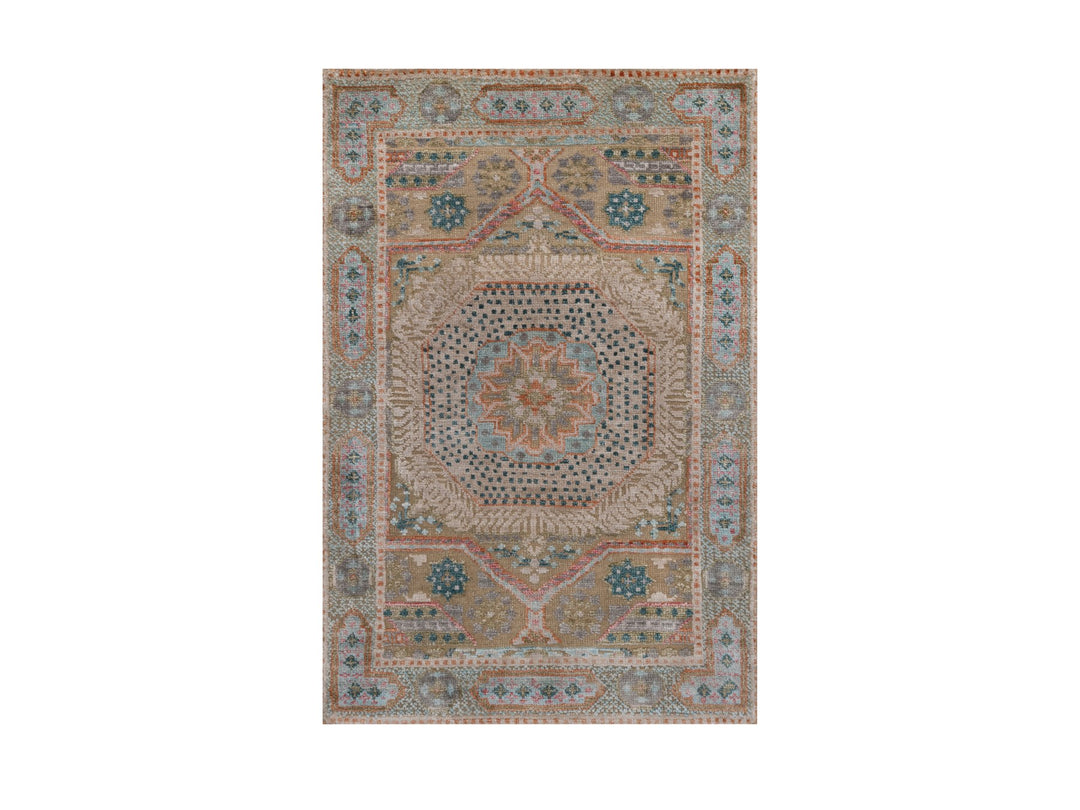 2'1" x 3'1" New Hand Knotted Brown Wool & Silk Rectangle Oriental Rug - MOA10292612
