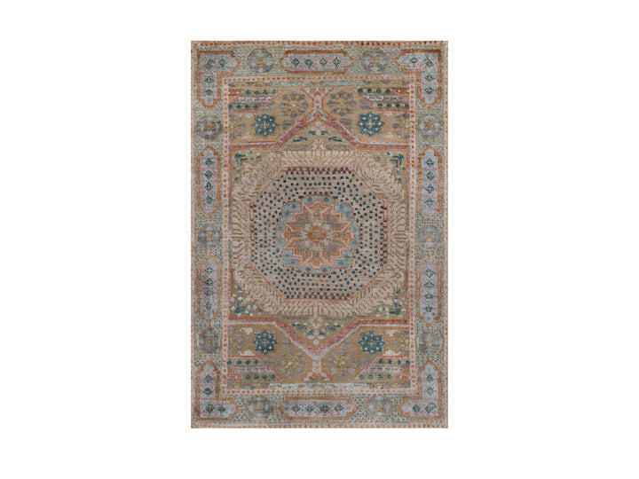 2'1" x 3'1" New Hand Knotted Brown Wool & Silk Rectangle Oriental Rug - MOA10292612