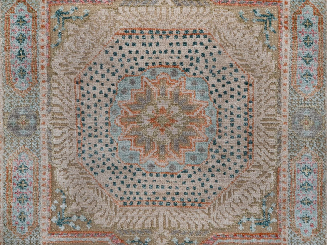 2'1" x 3'1" New Hand Knotted Brown Wool & Silk Rectangle Oriental Rug - MOA10292612