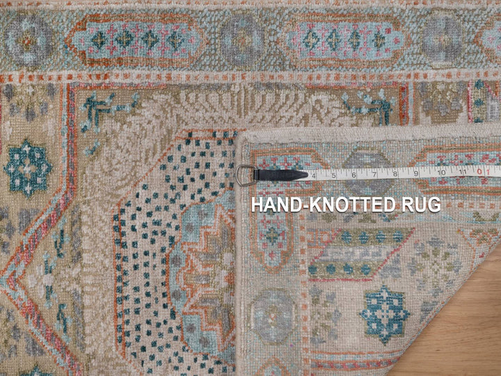 2'1" x 3'1" New Hand Knotted Brown Wool & Silk Rectangle Oriental Rug - MOA10292612