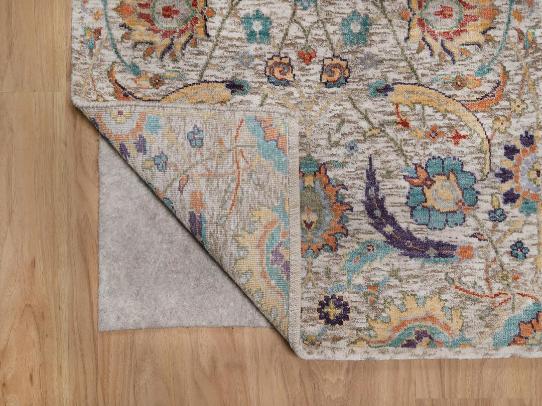 2'7" x 24'1" New Hand Knotted Ivory Wool & Silk Runner Oriental Rug - MOA10292614