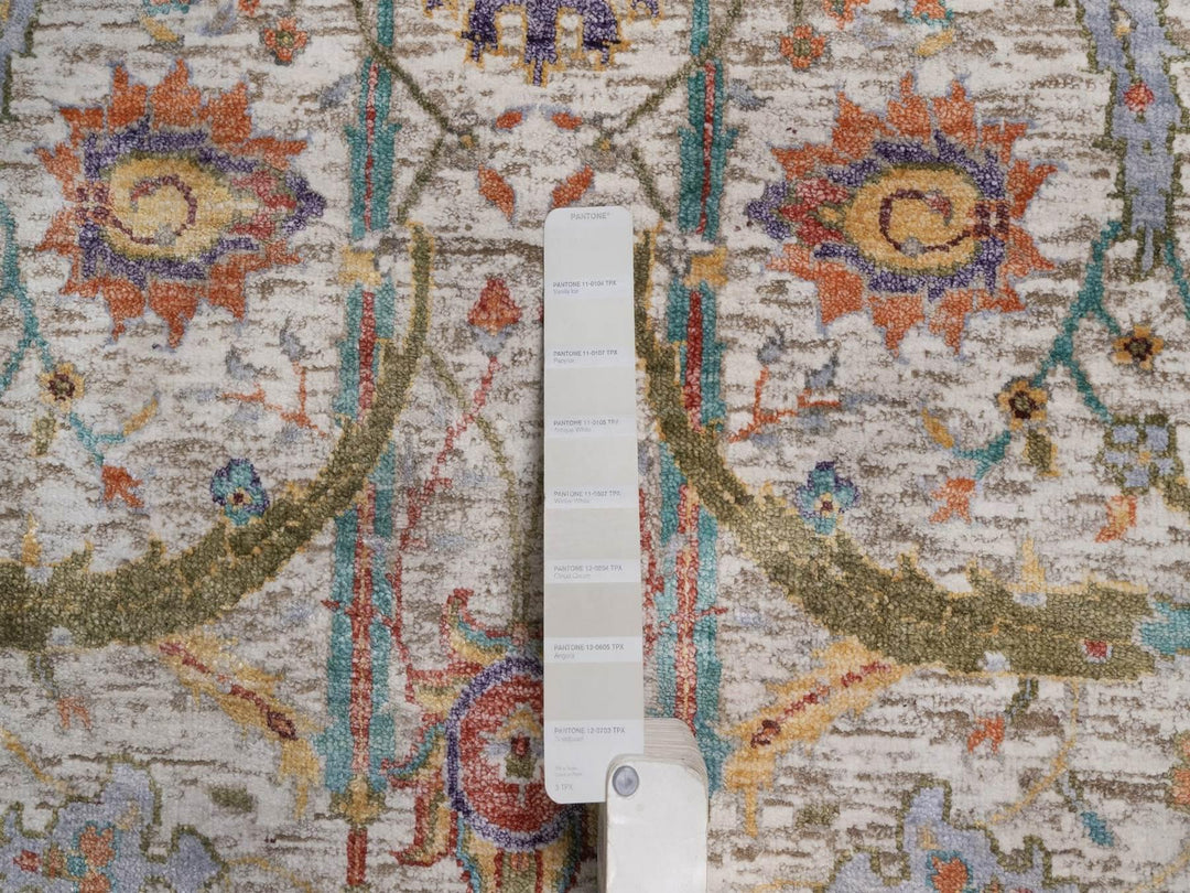 2'7" x 24'1" New Hand Knotted Ivory Wool & Silk Runner Oriental Rug - MOA10292614