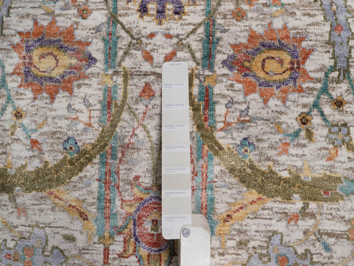 2'7" x 24'1" New Hand Knotted Ivory Wool & Silk Runner Oriental Rug - MOA10292614