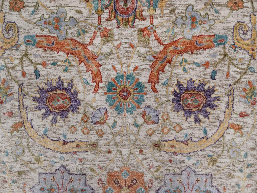 2'7" x 24'1" New Hand Knotted Ivory Wool & Silk Runner Oriental Rug - MOA10292614